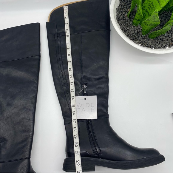 FRANCO SARTO BATTINA OVER-THE-KNEE BOOT wide calf in black leather size 9.5M NEW - Picture 8 of 8